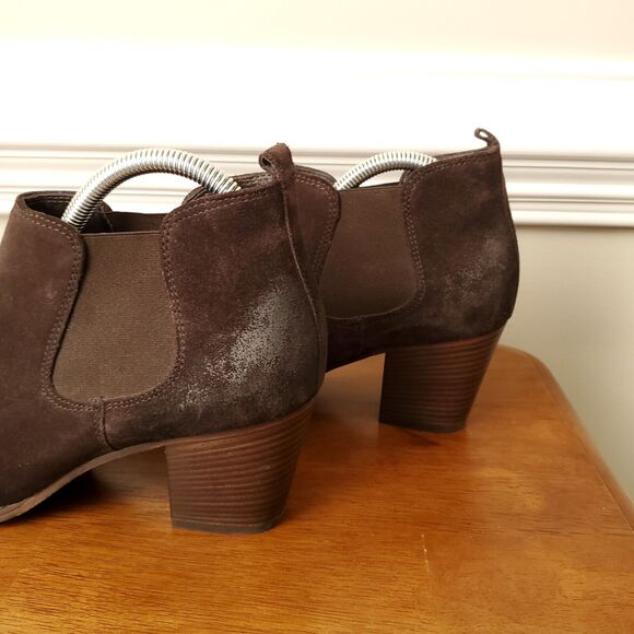 Women Paul Green Brown Suede Leather Ankle Bootie 7.5 Fall Boho Neutral Classic - Picture 5 of 16